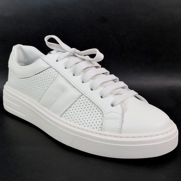 ALBERTO CICCIOLI 🇮🇹 MEN'S WHITE SOFT LEATHER  COMFORT SUMMER SNEAKERS - Picture 1 of 7